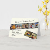 シンプルモダン7フォトフィルムストリップ誕生日カード カード (黄色い花)