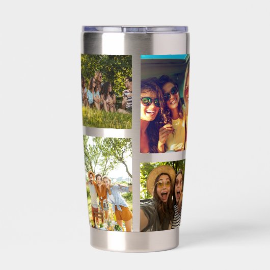 シンプルモダン8写真コラージュ 保温保冷タンブラー (背面)