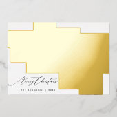 シンプルモダン9写真コラージュメリークリスマス 箔シーズンカード (正面)