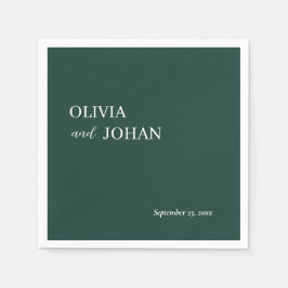 シンプルモダン |のエメ結婚ラルドグリーン スタンダードカクテルナプキン