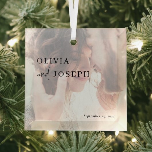 シンプルモダン |の結婚写真 ガラスオーナメント (インサイチュ)