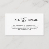 シンプルモダン |の結婚詳細 エンクロージャーカード (正面)