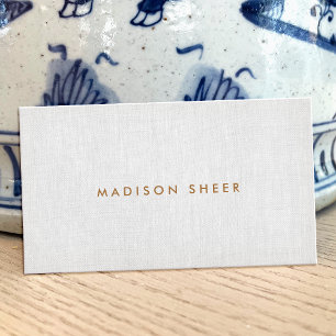 シンプルモダン エレガントグレーリネン プロフェッショナル 名刺