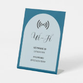 シンプルモダン カスタムWiFiパスワードとネットワーク 台座サイン (正面)
