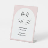 シンプルモダン カスタムWiFiパスワードとネットワーク  台座サイン (正面)