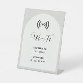 シンプルモダン カスタムWiFiパスワードとネットワーク 台座サイン (正面)