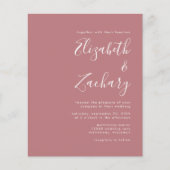 シンプルモダン スクリプト ダスティローズ ウェディング 招待状 (正面)