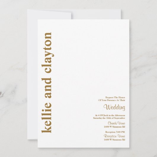 シンプルモダン タイプの結婚式招待状 招待状 (正面)