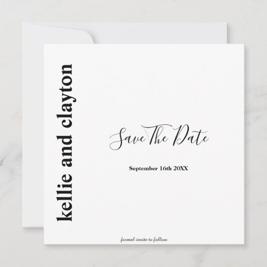 シンプルモダン タイプ 結婚式 Save The Date セーブザデート (正面)