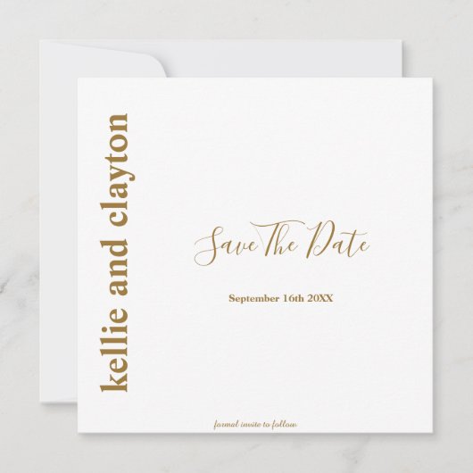 シンプルモダン タイプ 結婚式 Save The Date セーブザデート (正面)
