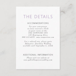 シンプルモダン ダスティパープル ウェディングディテールズ エンクロージャーカード