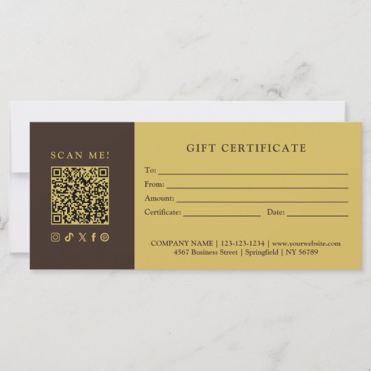 シンプルモダン ビジネスQRコードギフト券 (正面)