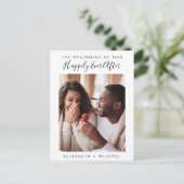 シンプルモダン フォトエンゲージメント アナウンスメント 案内ポストカード (スタンド正面)