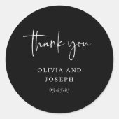 シンプルモダン |ブラック結婚ズ ラウンドシール (正面)