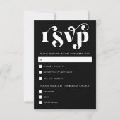 シンプルモダン ブラック&ホワイト RSVP カード (正面)