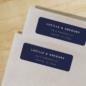 シンプルモダン |ミッドナイトブルー |差出人住所 ラベル