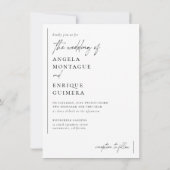 シンプルモダン&ミニマルなロマンチック結婚写真 招待状 (裏面)