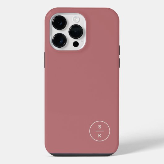 シンプルモダン モノグラム 名前 iPhoneケース (裏面)