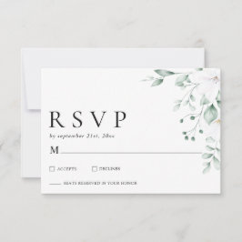 シンプルモダン ユーカリ グリーン ウェディング RSVP