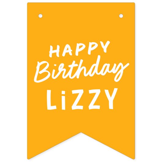 シンプルモダン（写真以外）の誕生日応答 バンティングフラッグ (第1の旗)