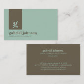 シンプルモダン 名刺 – ブルー/ブラウン (正面/裏面)