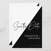 シンプルモダン:日付の保存 招待状 (正面/裏面)