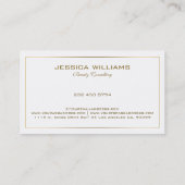 シンプルモダン 白地のティンゴールドボーダー 名刺 (裏面)