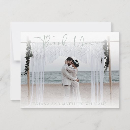 シンプルモダン 結婚式 写真 サンクスカード サンキューカード (正面)