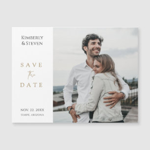 シンプルモダン Save the Date Photo Magnet マグネット招待状