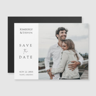 シンプルモダン Save the Date Photo Magnet マグネット招待状