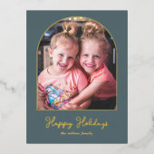 シンプルモダンArch写真 箔シーズンポストカード (正面)