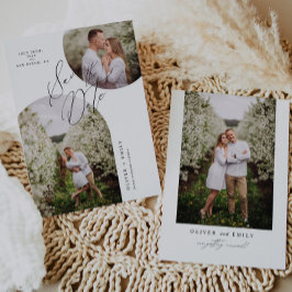 シンプルモダンArch Circle Photo Save the Date 招待状