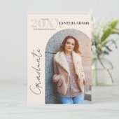 シンプルモダンArch Photo Beige卒業 案内状 (スタンド正面)