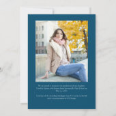 シンプルモダンArch Photo Blue卒業 案内状 (裏面)