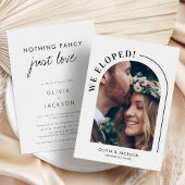 シンプルモダンArched Photo Elopement結婚の 招待状