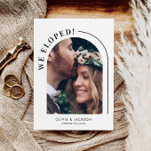 シンプルモダンArched Photo Elopement結婚の 招待状