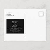 シンプルモダンB/Wモノグラム日付の保存 ポストカード (裏面)