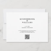 シンプルモダンB/WモノグラムQRコード日付の保存 セーブザデート (裏面)