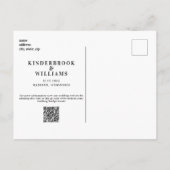 シンプルモダンB/WモノグラムQRコード日付の保存 案内ポストカード (裏面)