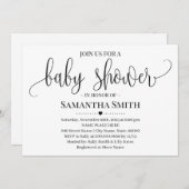 シンプルモダンBaby Showerミニマリスト 招待状 (正面/裏面)