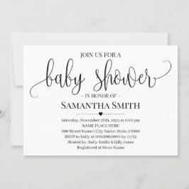 シンプルモダンBaby Showerミニマリスト 招待状