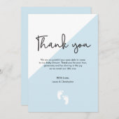 シンプルモダンBaby Shower Thankベビー足 招待状 (正面/裏面)