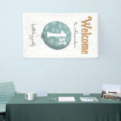 シンプルモダンBalloon 1st Birthday Welcome 横断幕 (トレードショー)