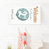 シンプルモダンBalloon 2nd Birthday Welcome 横断幕 (インサイチュ)