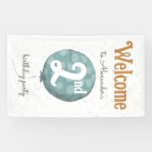 シンプルモダンBalloon 2nd Birthday Welcome 横断幕 (横)