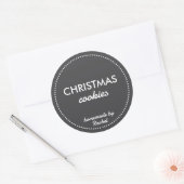 シンプルモダンBlack Homemade Christmas Cookie ラウンドシール (封筒)