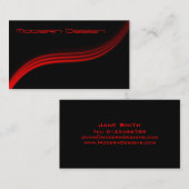 シンプルモダンBlack, Red Swoosh – 名刺 (正面/裏面)