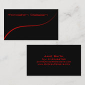 シンプルモダンBlack & Red Swoosh – 名刺 (正面/裏面)