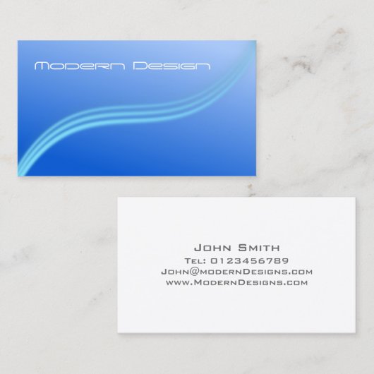 シンプルモダンBlue Swoosh – 名刺 (正面/裏面)