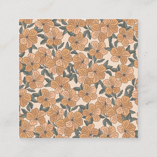 シンプルモダンBohoフローラロフェミニンゴ スクエア名刺 (裏面)